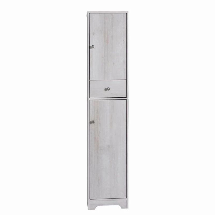 Online Furniture Of America E-Commerce By Enitial Lab Furniture Of America Astro Contemporary Wood 1-Drawer Pantry In White Oak