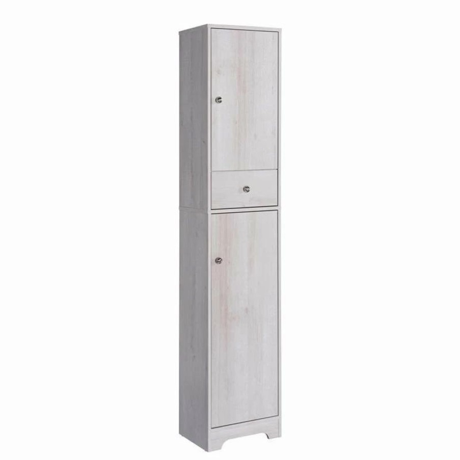 Online Furniture Of America E-Commerce By Enitial Lab Furniture Of America Astro Contemporary Wood 1-Drawer Pantry In White Oak