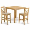 Clearance East West Furniture Cafe Wood 3-Piece Counter Height Pub Set Cfpb3-Oak-C