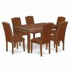 Best East West Furniture Dudley 7-Piece Wood Dining Set In Mahogany/Brown