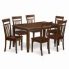 Clearance East West Furniture Dudley 7-Piece Wood Dining Table Set In Mahogany