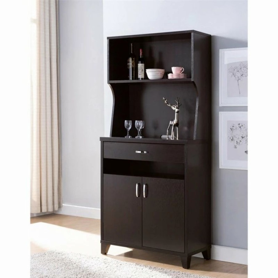 Wholesale Smart Home Furniture 1-Shelf Contemporary Wood Baker'S Cabinet In Red Cocoa