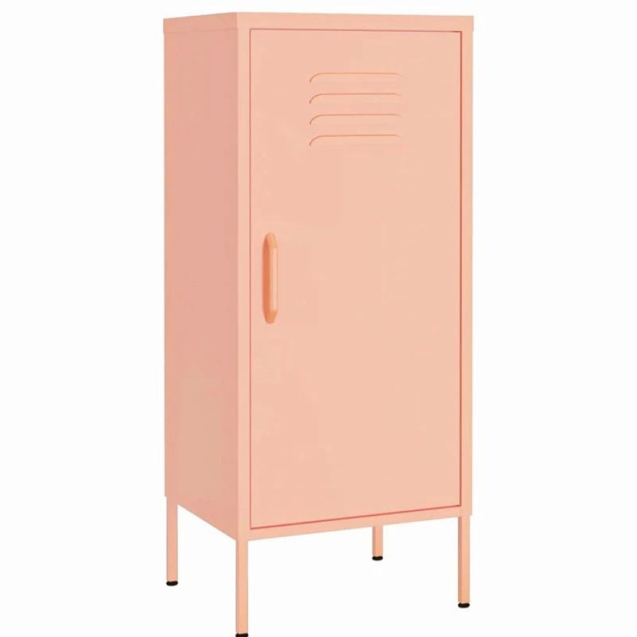 New Vida Xl International B.V. Vidaxl Storage Cabinet Pink Steel Bookcase Display Book Cabinet Furniture