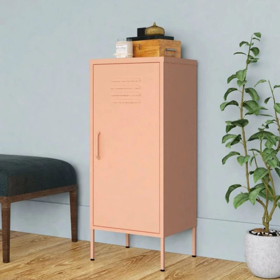 New Vida Xl International B.V. Vidaxl Storage Cabinet Pink Steel Bookcase Display Book Cabinet Furniture