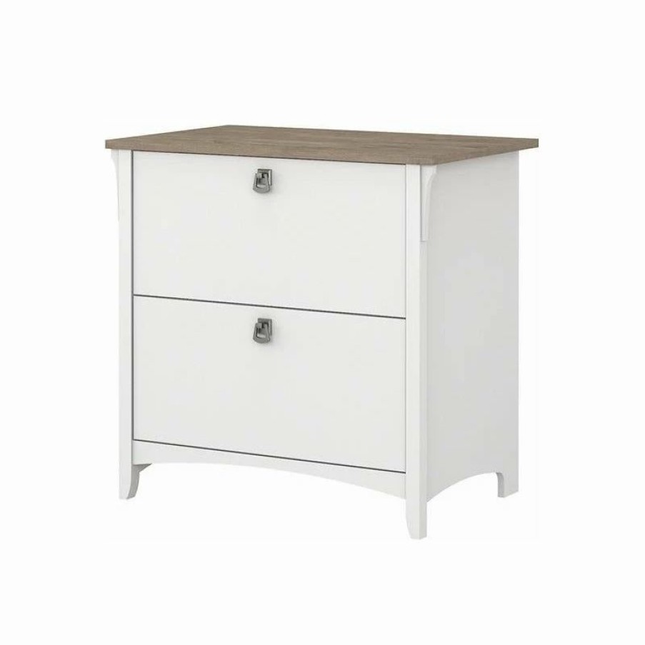 New Bush Business Furniture Bush Furniture Salinas 2 Drawer File Cabinet In White/Shiplap Gray