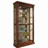 Clearance Accentrics Home By Pulaski Furniture Lighted Sliding Door 5 Shelf Curio Cabinet In Cherry Brown By Pulaski Furniture