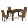 Hot East West Furniture Celina 5-Piece Wood Dining Set In Jacobean/Brown Beige