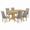 Wholesale East West Furniture Vancouver 7-Piece Wood Dining Set In Oak/Dark Khaki