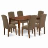 Online East West Furniture Capri 7-Piece Wood Dining Set In Mahogany/Dark Coffee