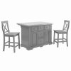 Hot Crosley Furniture Julia 3-Piece Wood Kitchen Island Set In Gray