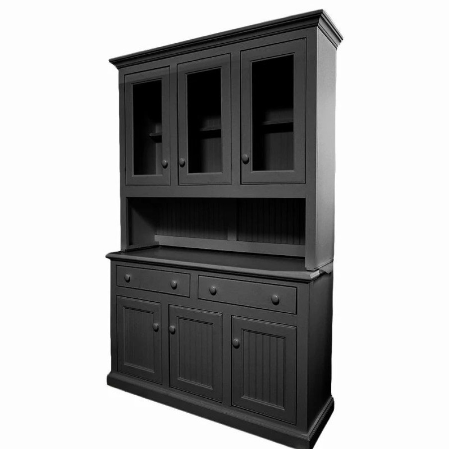 Hot Eagle Furniture, 54 Coastal Dining Buffet, Iron Ore, With Hutch