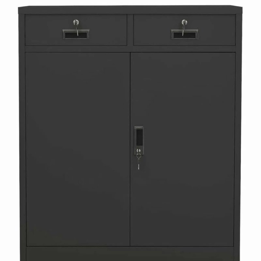 Best Vida Xl International B.V. Vidaxl Office Cabinet Anthracite 40.2 Steel File Storage Cabinet Furniture