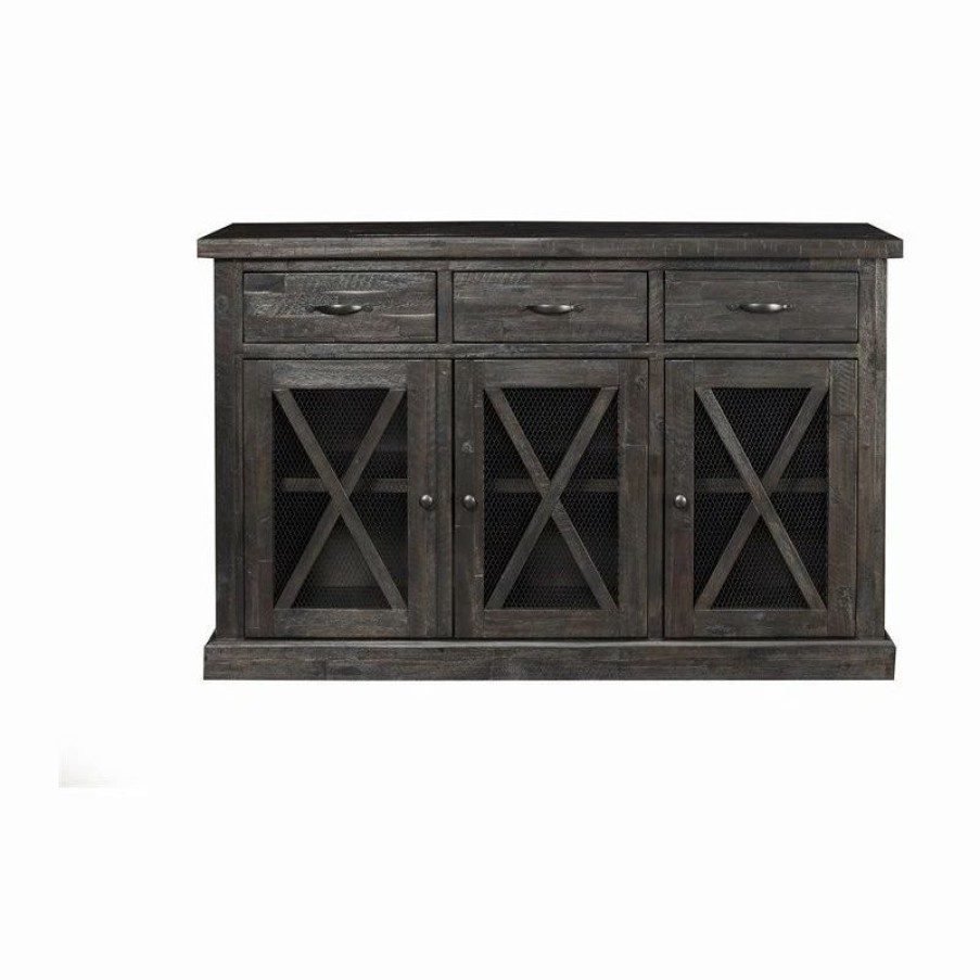 Online Alpine Furniture, Inc Alpine Furniture Newberry Wood Dining Sideboard In Salvaged Gray