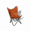 Wholesale Vida Xl International B.V. Vidaxl Butterfly Chair Brown Real Leather Armchair Seating Seat Furniture