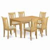 New East West Furniture Capri 7-Piece Wood Dining Set With Cushion Chairs In Oak