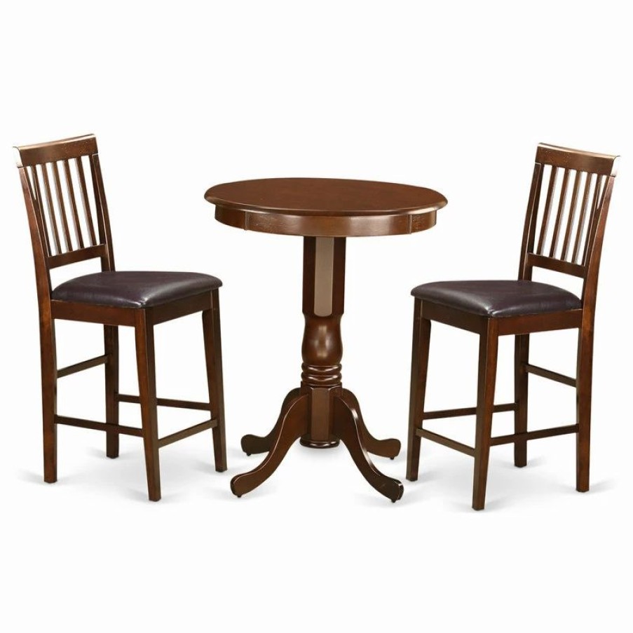 New East West Furniture Eden Wood 3-Piece Counter Height Dining Set Edvn3-Mah-Lc