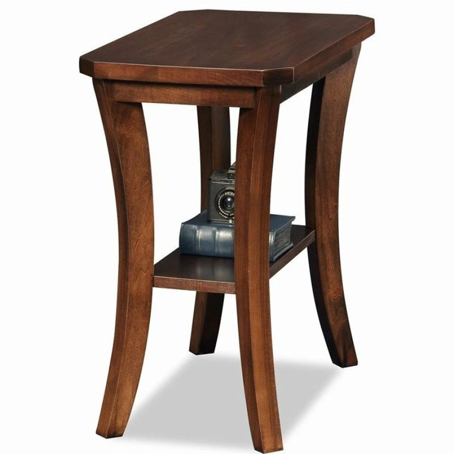 Best Leick Home Leick Furniture Boa Wood End Table In Brown Chocolate Cherry