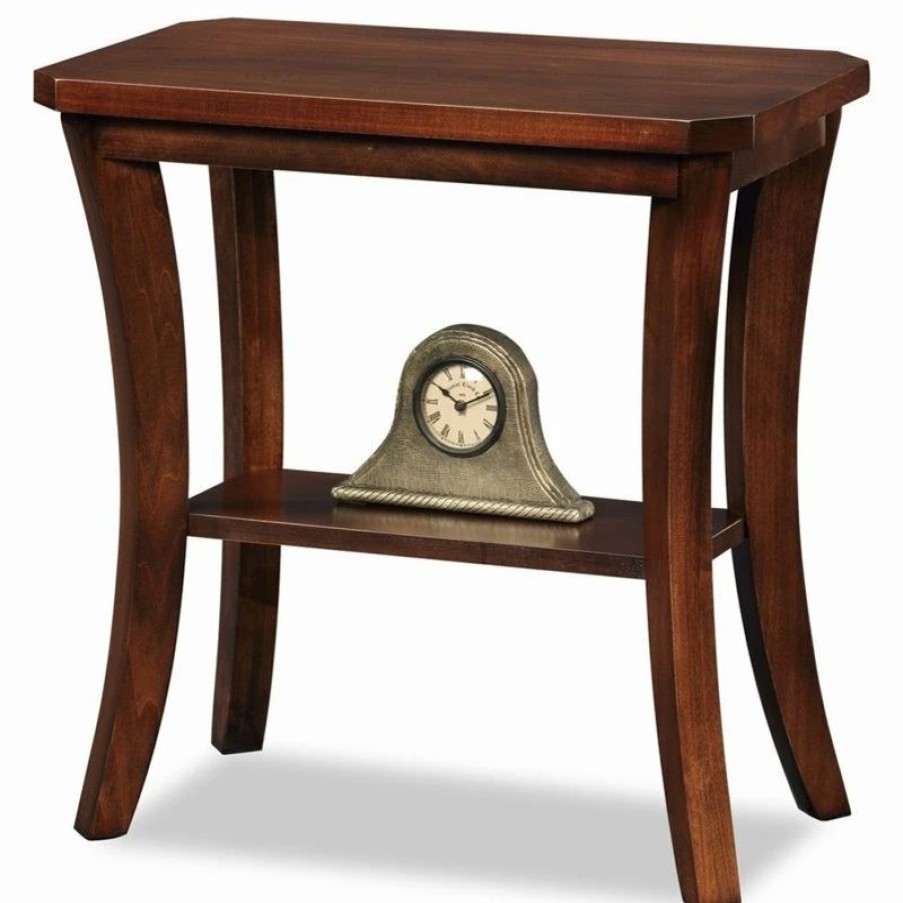 Best Leick Home Leick Furniture Boa Wood End Table In Brown Chocolate Cherry