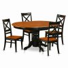 New East West Furniture Avon 5-Piece Wood Chairs And Dining Table In Black/Cherry