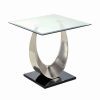 Best Furniture Of America E-Commerce By Enitial Lab Furniture Of America Suse Glass Top End Table In Silver Satin Plated