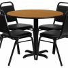 Best Flash Furniture 36Rd Laminate Table Set-Bnqt In Natural Top Black Vinyl Seat