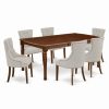 Wholesale East West Furniture Dover 7-Piece Wood Dining Set In Mahogany/Doeskin