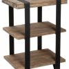 New Bolton Furniture, Inc. Alaterre Furniture Modesto 2-Shelf Metal Strap And Reclaimed Wood End Table