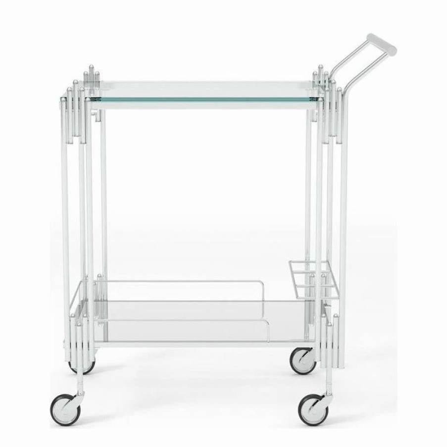 Wholesale Furniture Of America E-Commerce By Enitial Lab Furniture Of America Macon Contemporary Metal 2-Tier Bar Cart In Chrome