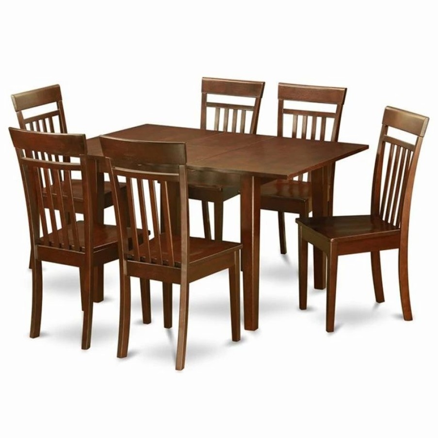 Wholesale East West Furniture Milan 7-Piece Wood Dining Room Set In Mahogany