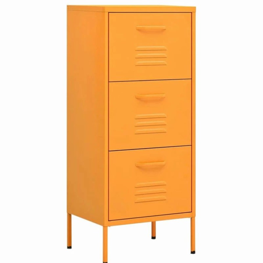 Wholesale Vida Xl International B.V. Vidaxl Storage Cabinet Mustard Yellow 16.7 Steel Home Side Cabinet Furniture