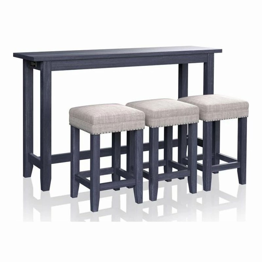 Wholesale Furniture Of America E-Commerce By Enitial Lab Furniture Of America Sabana Wood 4-Piece Counter Height Dining Set In Blue