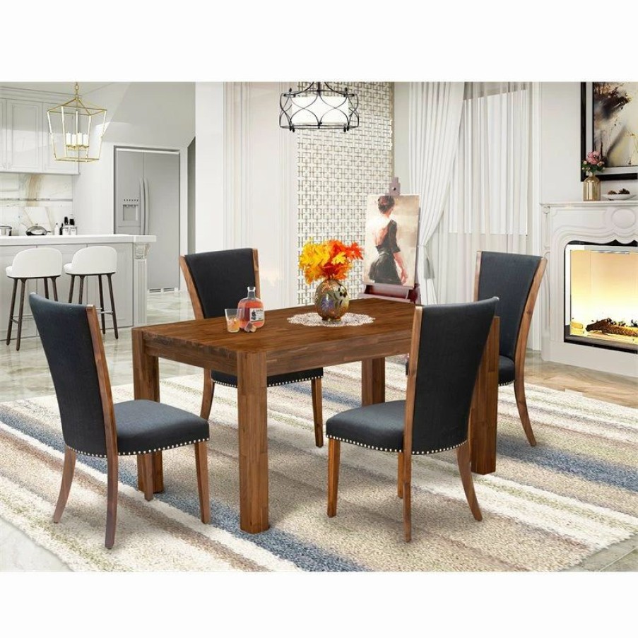 Wholesale East West Furniture Celina 5-Piece Wood Dining Set In Natural/Black