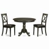 Hot East West Furniture Hartland Wood 3-Piece Dining Set Hlbo3-Cap-Lc