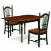 Best East West Furniture Monza Wood 3-Piece Dining Set With Black Finish Mzdo3-Bch-W