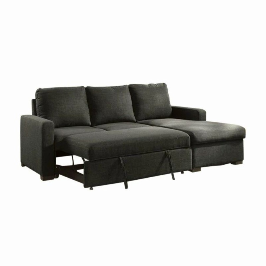 New Furniture Of America E-Commerce By Enitial Lab Furniture Of America Rona Fabric Sleeper Sectional In Dark Gray