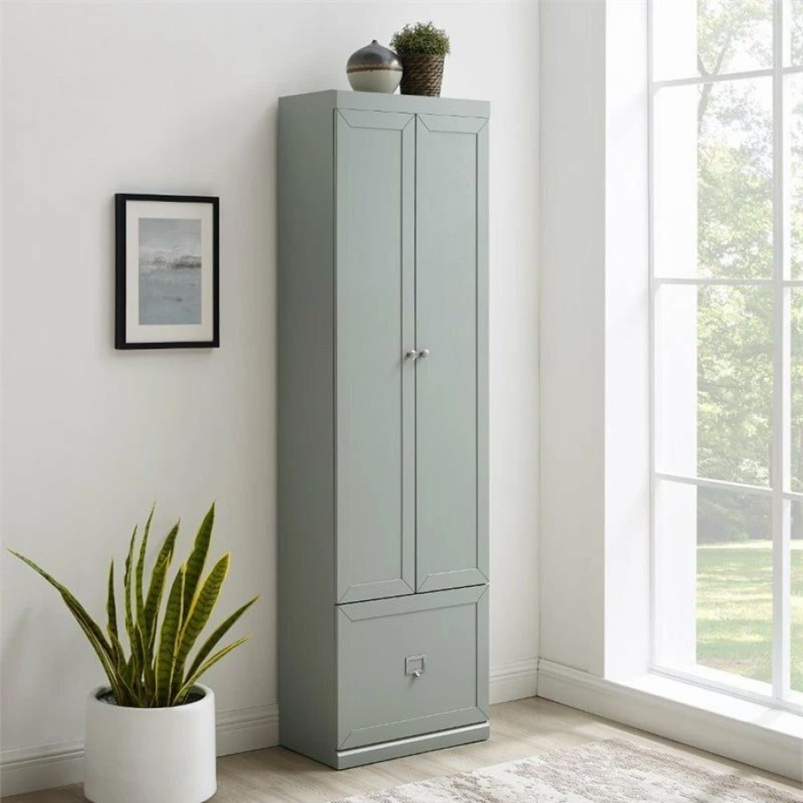 Best Crosley Furniture Harper Modern Wooden Pantry Closet In Gray