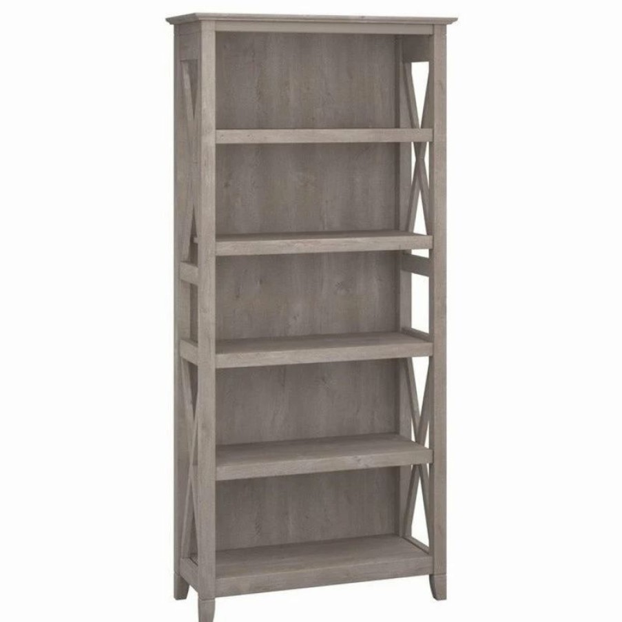 Wholesale Bush Business Furniture Bush Furniture Key West 5 Shelf Bookcase In Washed Gray