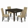 Hot East West Furniture Parfait 5-Piece Wood Dining Set In Cappuccino/Brown