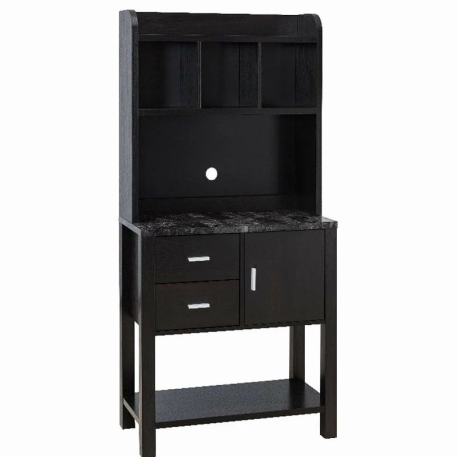 Online Smart Home Furniture 2-Drawer Wood Baker'S Cabinet In Red Cocoa/Black