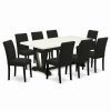 Wholesale East West Furniture V-Style 9-Piece Wood Dinette Set In Black Finish