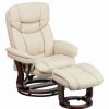 Online Flash Furniture Vintage Leather Recliner, Beige