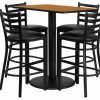 Online Flash Furniture Rectangular Table Set With 4 Ladder Back Metal Bar Stools