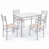 Wholesale Costway 5 Piece Dining Set Table And 4 Chairs Glass Top Kitchen Furniture