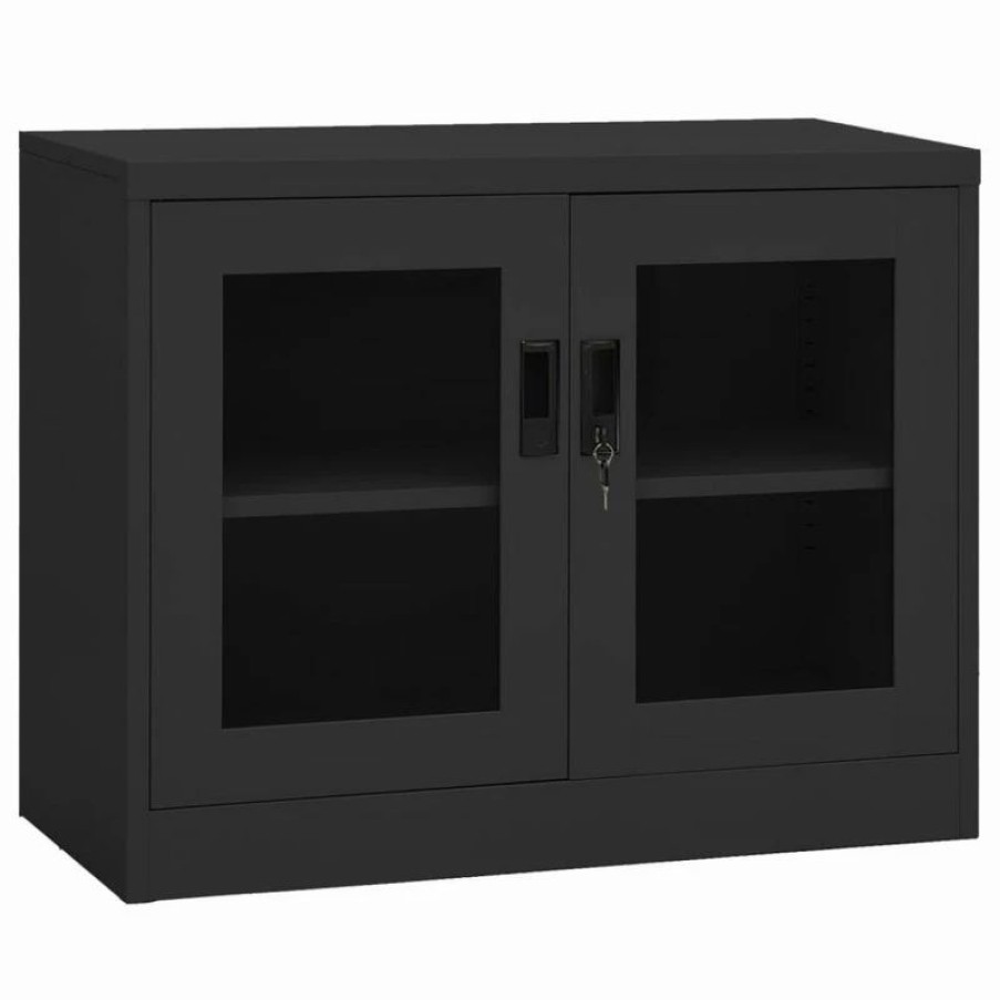 Best Vida Xl International B.V. Vidaxl Office Cabinet Anthracite 27.6 Steel File Storage Cabinet Furniture