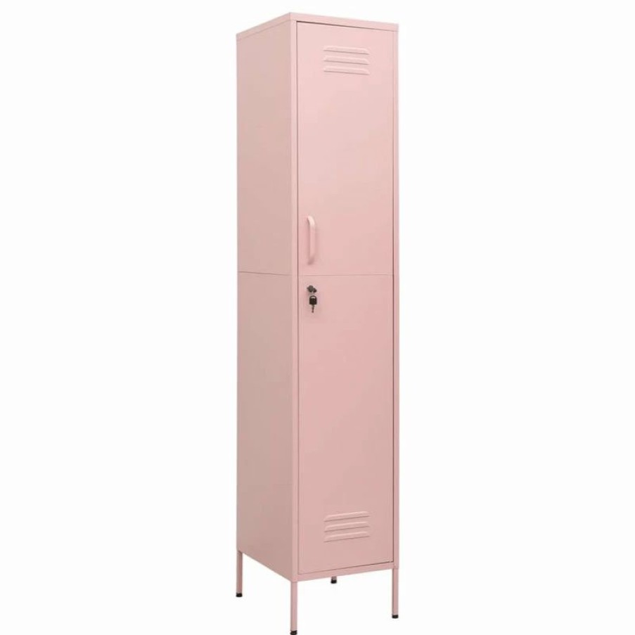 Clearance Vida Xl International B.V. Vidaxl Locker Cabinet Pink Steel Home Indoor Office Storage Cabinet Furniture