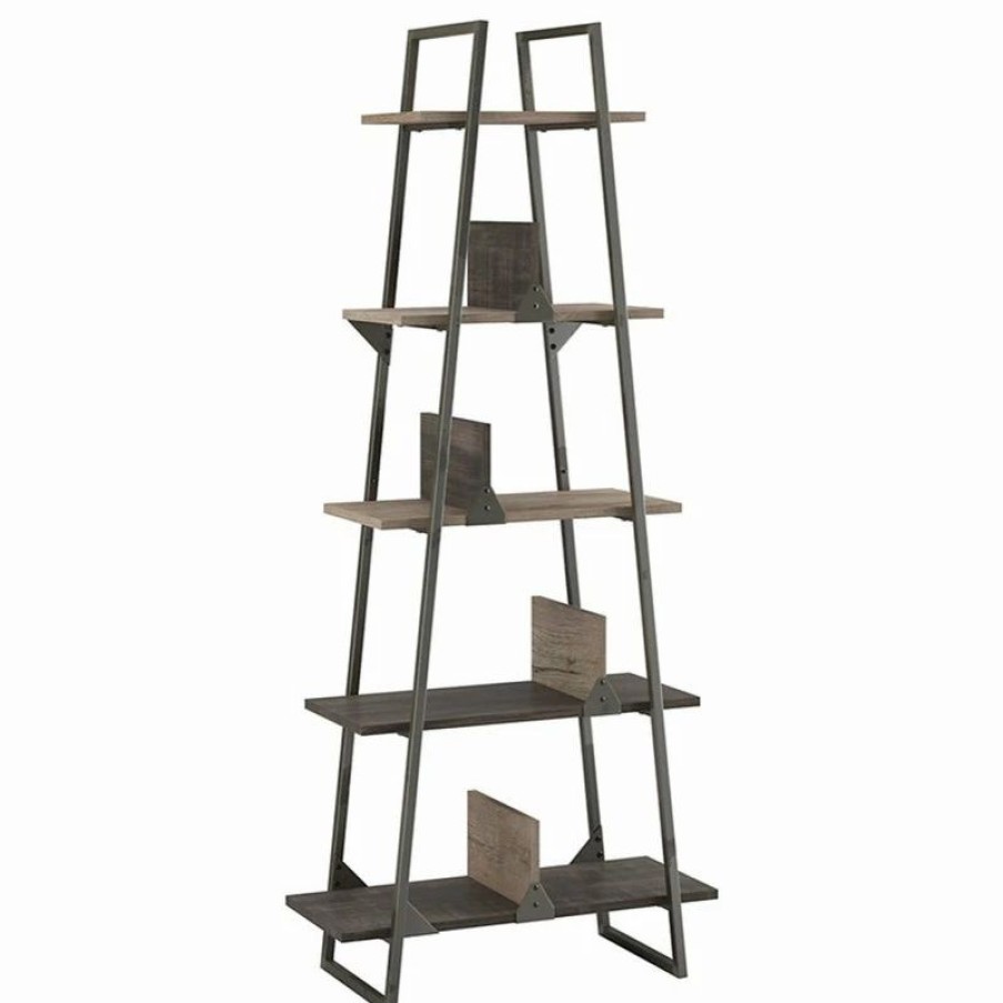 Wholesale Bush Business Furniture Bush Furniture Refinery A Frame Etagere Bookshelf In Rustic Gray