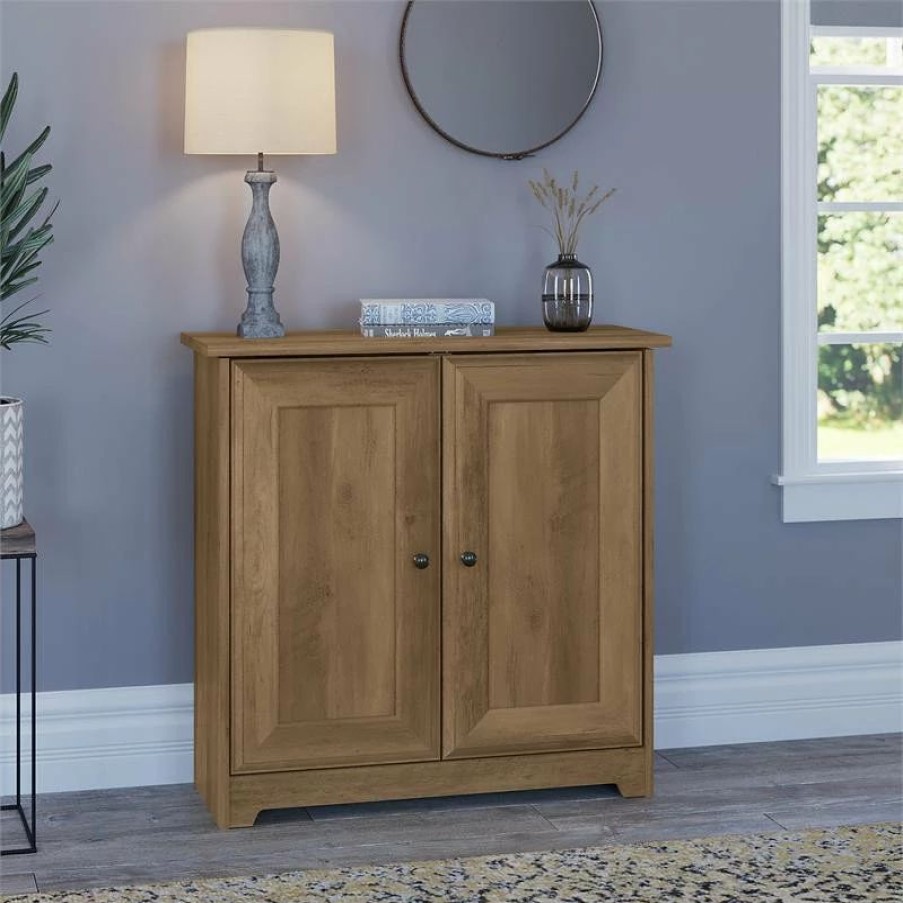 Best Bush Business Furniture Bush Furniture Cabot Small Storage Cabinet With Doors In Reclaimed Pine