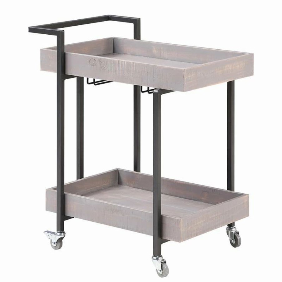 Wholesale Furniture Of America E-Commerce By Enitial Lab Furniture Of America Lackomb Contemporary Wood Serving Cart In Antique Gray