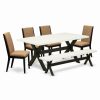 Hot East West Furniture X-Style 6-Piece Wood Dining Room Set In Black/Light Sable