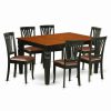 New East West Furniture Weston 7-Piece Wood Dining Room Set In Black/Cherry